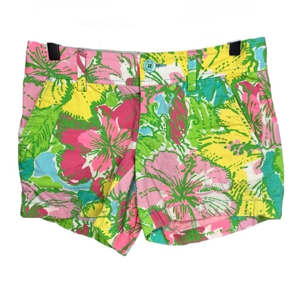 Lilly Pulitzer The Callahan Shorts Tropical Hibiscus Print Size 0 Beach